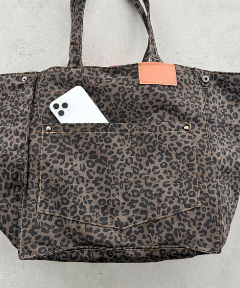 レオパード柄BIGトートバッグ | BA1255019 | ブラウン