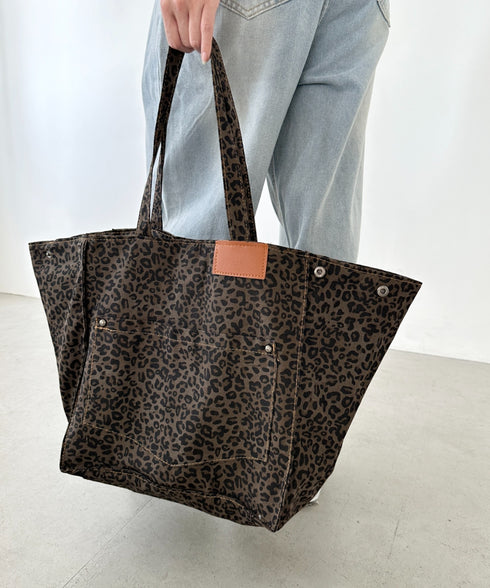 レオパード柄BIGトートバッグ | BA1255019 | ブラウン