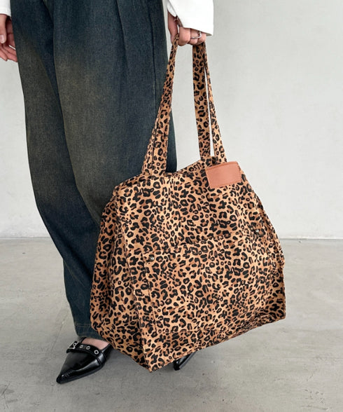 レオパード柄BIGトートバッグ | BA1255019 | ベージュ