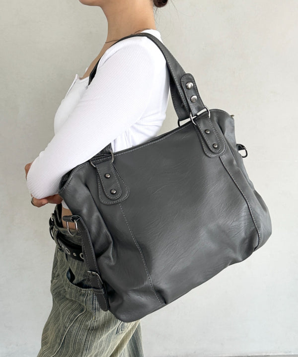 サイドベルトPUボストンバッグ | BA1255023 | グレー
