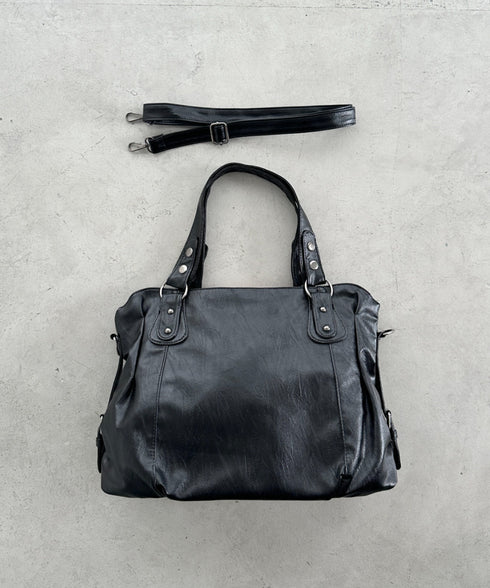 サイドベルトPUボストンバッグ | BA1255023 | ブラック