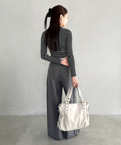 サイドベルトPUボストンバッグ | BA1255023 | アイボリー