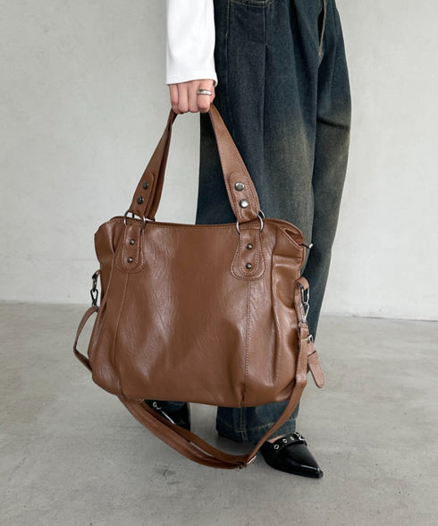 サイドベルトPUボストンバッグ | BA1255023 | ブラウン