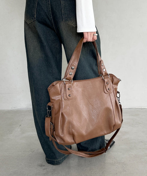 サイドベルトPUボストンバッグ | BA1255023 | ブラウン