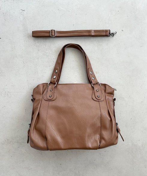 サイドベルトPUボストンバッグ | BA1255023 | ブラウン