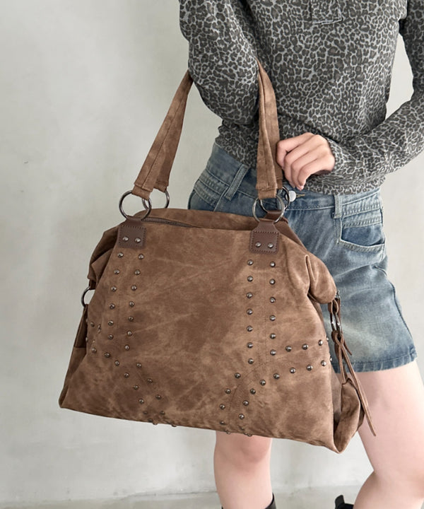 スタッズボストンバッグ | BA1255024 | ブラウン系その他