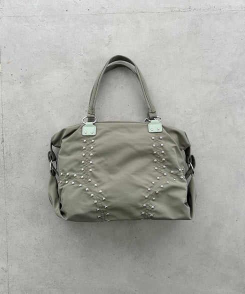 スタッズナイロンボストンバッグ | BA1255024 | カーキ