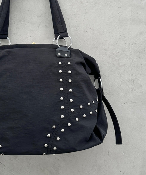 スタッズナイロンボストンバッグ | BA1255024 | ブラック
