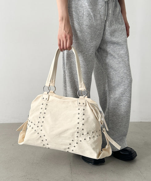 スタッズナイロンボストンバッグ | BA1255024 | アイボリー