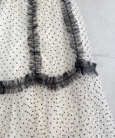 バイカラードットチュールスカート | LO2255219 | アイボリー