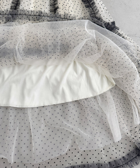 バイカラードットチュールスカート | LO2255219 | アイボリー