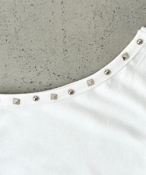 ワンショルダースタッズギャザートップス | BA2252009 | ホワイト