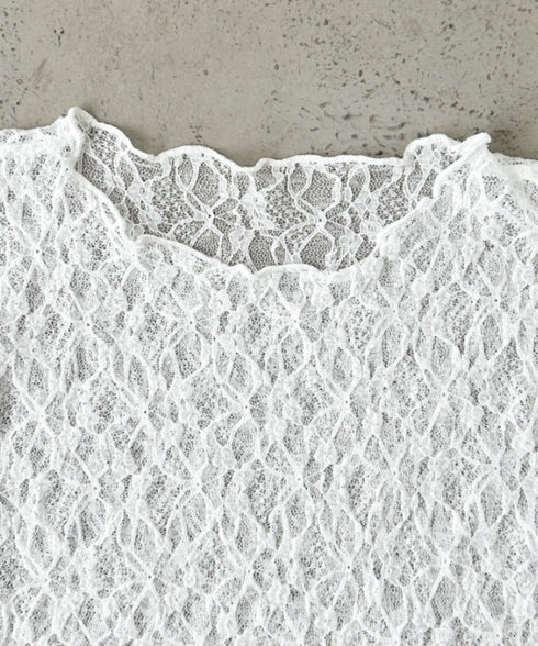 総レースシアー半袖トップス | BA2252010 | ホワイト