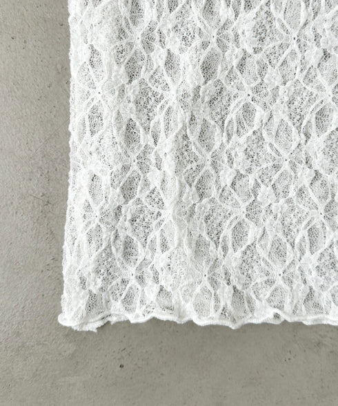 総レースシアー半袖トップス | BA2252010 | ホワイト