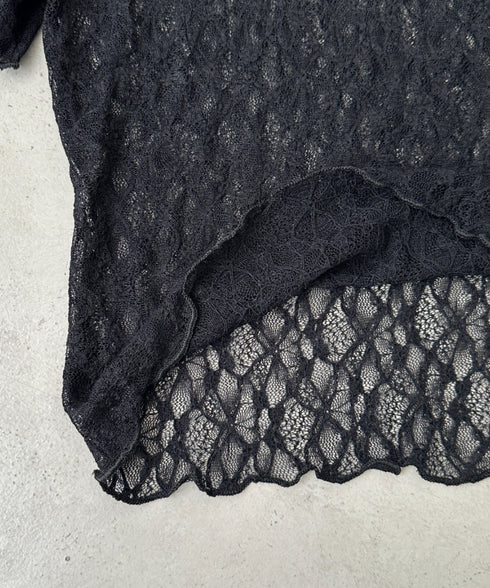 総レースシアー半袖トップス | BA2252010 | ブラック