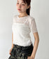 総レースシアー半袖トップス | BA2252010 | ホワイト