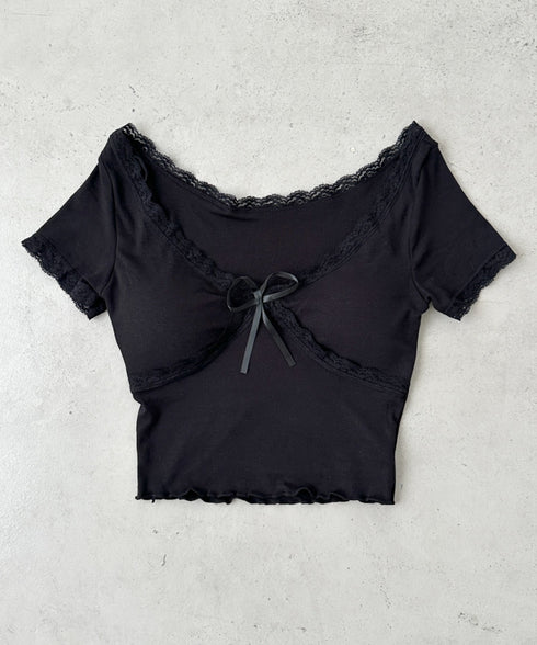 カップ付きレースコンパクトトップス | BA2252012 | ブラック
