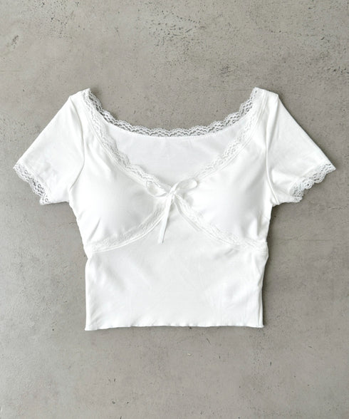 カップ付きレースコンパクトトップス | BA2252012 | ホワイト