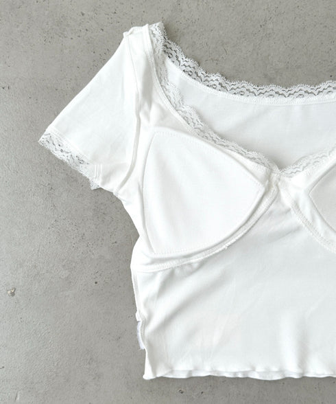 カップ付きレースコンパクトトップス | BA2252012 | ホワイト