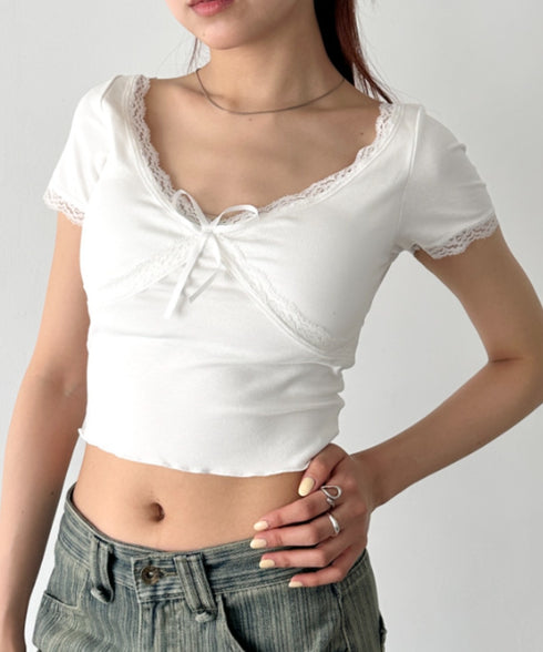 カップ付きレースコンパクトトップス | BA2252012 | ホワイト
