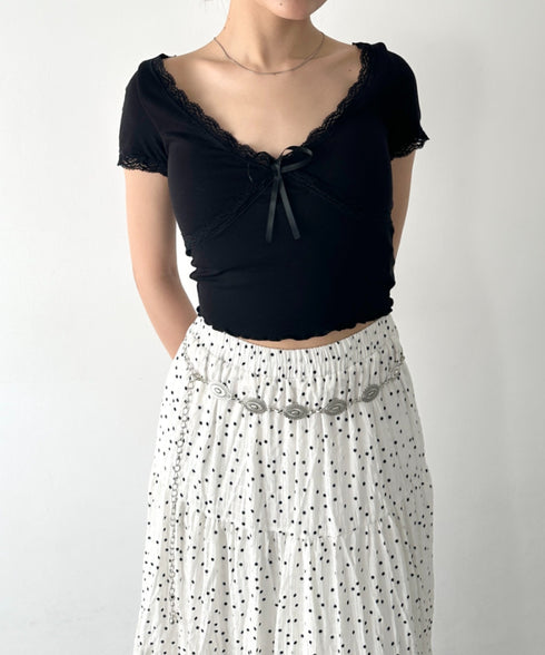 カップ付きレースコンパクトトップス | BA2252012 | ブラック