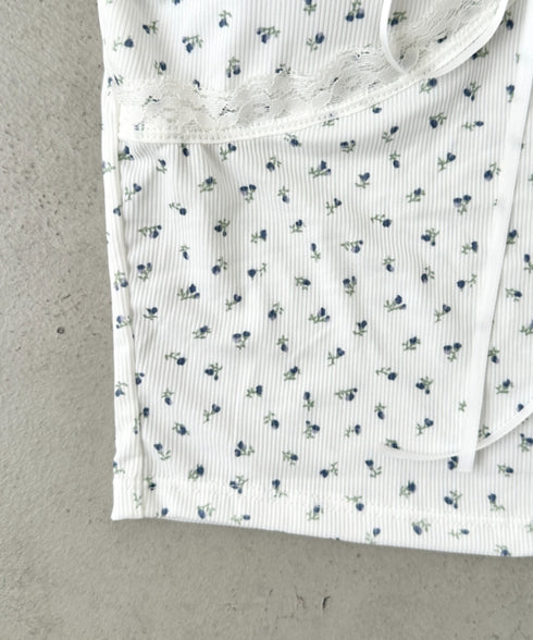 カップ付き小花柄レーストップス | BA2252013 | ホワイト