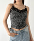 カップ付きレオパードレースキャミソール | BA2255031 | グレー