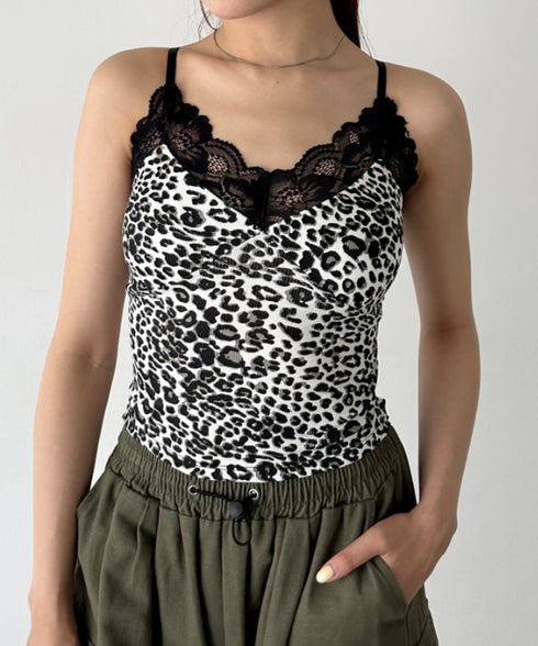 カップ付きレオパードレースキャミソール | BA2255031 | ホワイト