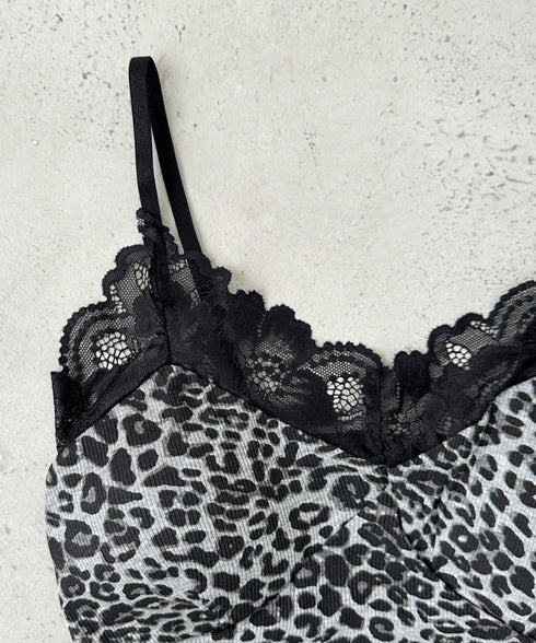 カップ付きレオパードレースキャミソール | BA2255031 | グレー