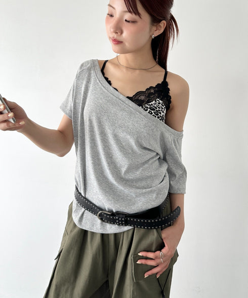 カップ付きレオパードレースキャミソール | BA2255031 | ホワイト