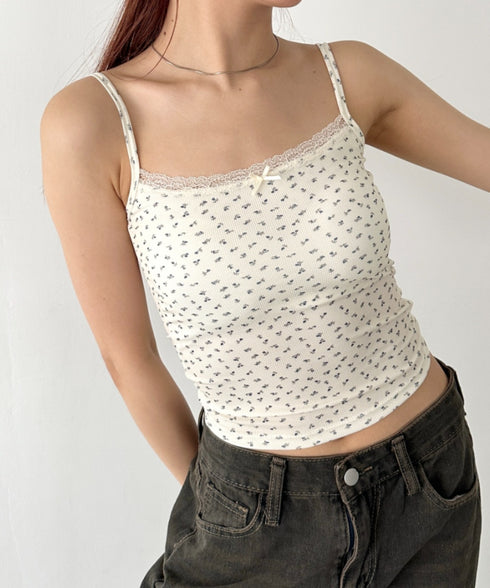 カップ付き小花柄レースキャミソール | BA2255032 | アイボリー