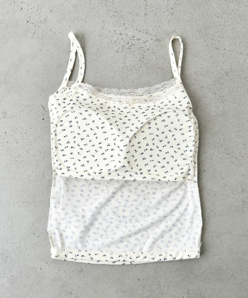 カップ付き小花柄レースキャミソール | BA2255032 | ブラック