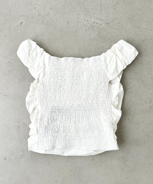 ギャザーデザインノースリーブシャツ | BA2252014 | ホワイト