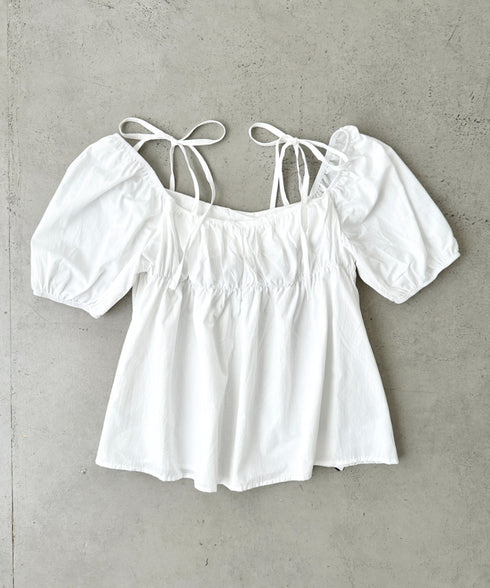 肩リボンギャザーオフショルブラウス | BA2252015 | ホワイト