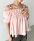 肩リボンギャザーオフショルブラウス | BA2252015 | ピンク
