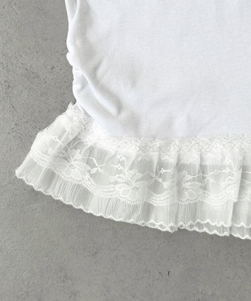裾レースデザインTシャツ | BA2252016 | ホワイト