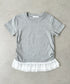 裾レースデザインTシャツ | BA2252016 | グレー