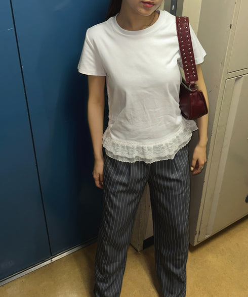 裾レースデザインTシャツ | BA2252016 | ホワイト