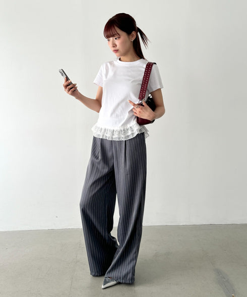 裾レースデザインTシャツ | BA2252016 | ホワイト