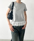 裾レースデザインTシャツ | BA2252016 | グレー