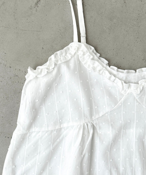 コットンフリルドットキャミワンピース | BA2255033 | ホワイト
