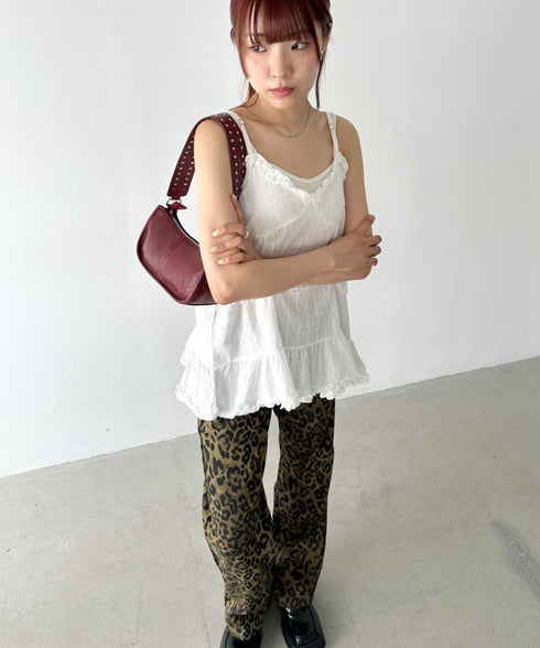 コットンフリルドットキャミワンピース | BA2255033 | ホワイト