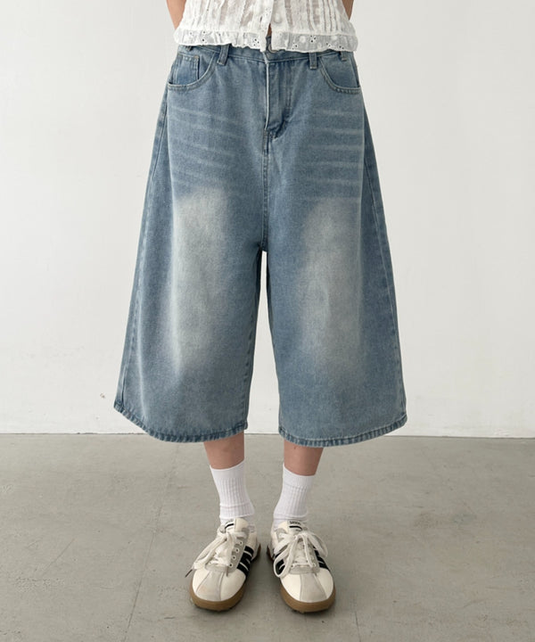 デニムハーフワイドパンツ | BA2252006 | ライトブルー