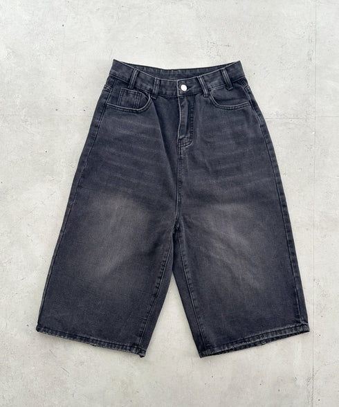 デニムハーフワイドパンツ | BA2252006 | ブラック