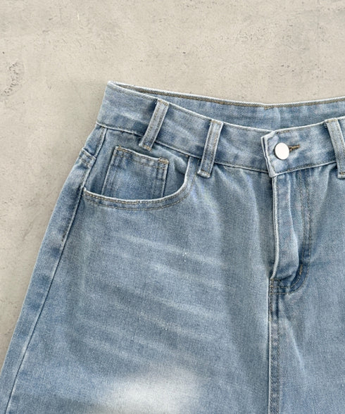 デニムハーフワイドパンツ | BA2252006 | ライトブルー