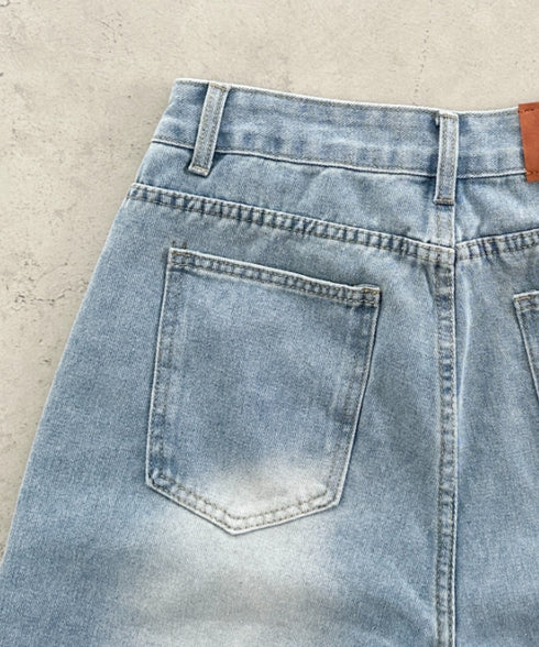 デニムハーフワイドパンツ | BA2252006 | ライトブルー