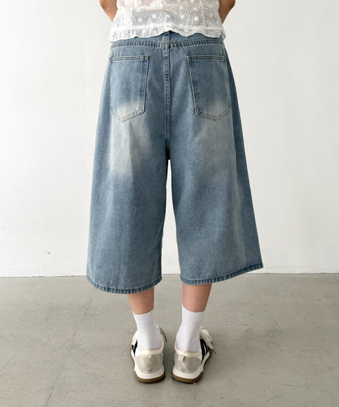 デニムハーフワイドパンツ | BA2252006 | ライトブルー