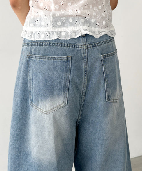 デニムハーフワイドパンツ | BA2252006 | ライトブルー