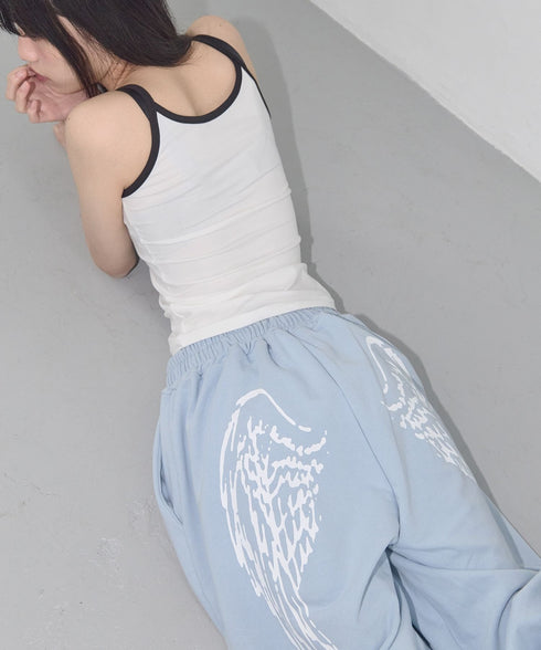 FANCY CLUB(ファンシークラブ)/ワイド ルーズ エンジェル ジョガー スウェットパンツ/ANGEL VINTAGE SWEATPANTS | AT2252011 | ブルー