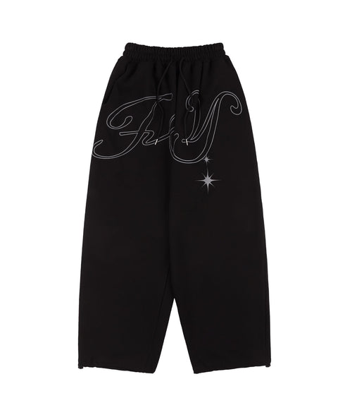 FANCY CLUB(ファンシークラブ)/ワイド ルーズ エンジェル ジョガー スウェットパンツ/ANGEL VINTAGE SWEATPANTS | AT2252011 | ブラック